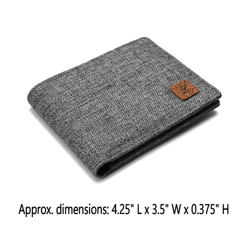 Lanyani RFID Wallets Bifold Simple, Sack - light grey, small,