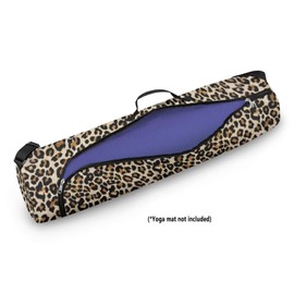Pzuqiu Leopard Print Yoga Mat Bag for Women & Men Travel Yoga Gym Bag for Thick Exercise Yoga Mat Full-Zip Yoga Mat Carrier Bag for Class Workout Park with Adjustable Strap