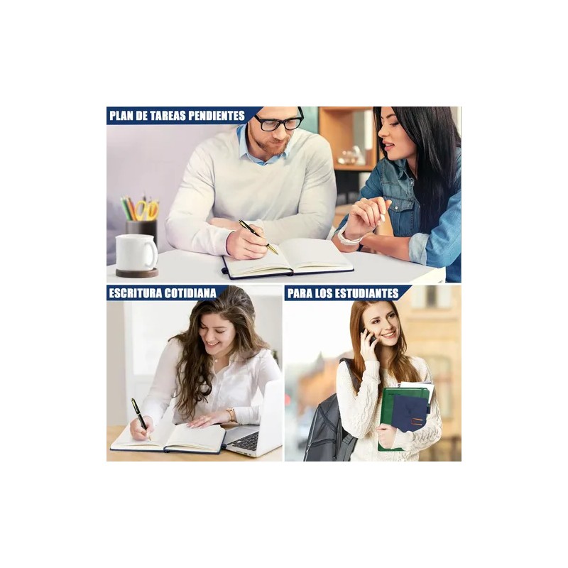 2 Cuadernos A5 Tapa Dura De Piel, 360 Páginas +