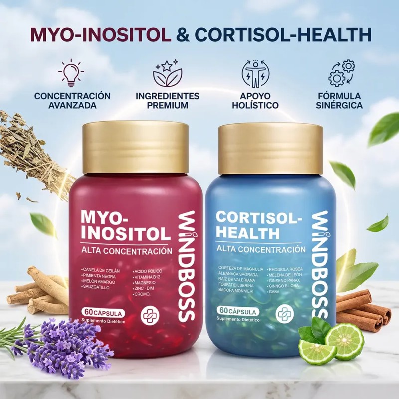 Windboss Cortisol Y Myo-inositol Pack 2x60 Cápsulas