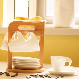 TRSPCWR Espresso Cups Set of 6, 2.5oz Ceramic Demitasse Cups Set with Saucers & Spoons, Complete Set with Storage Holder, Perfect for Home, Office, and Gift Giving