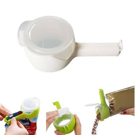1PCS Bag Clips with Pour Spout Snack Clips That Pour Food Storage Sealing Clips with Pouring Spouts Reusable Plastic Cap Sealer Clips Bag Clips Seal and Pour Bag Clip for Food Storage Organizer
