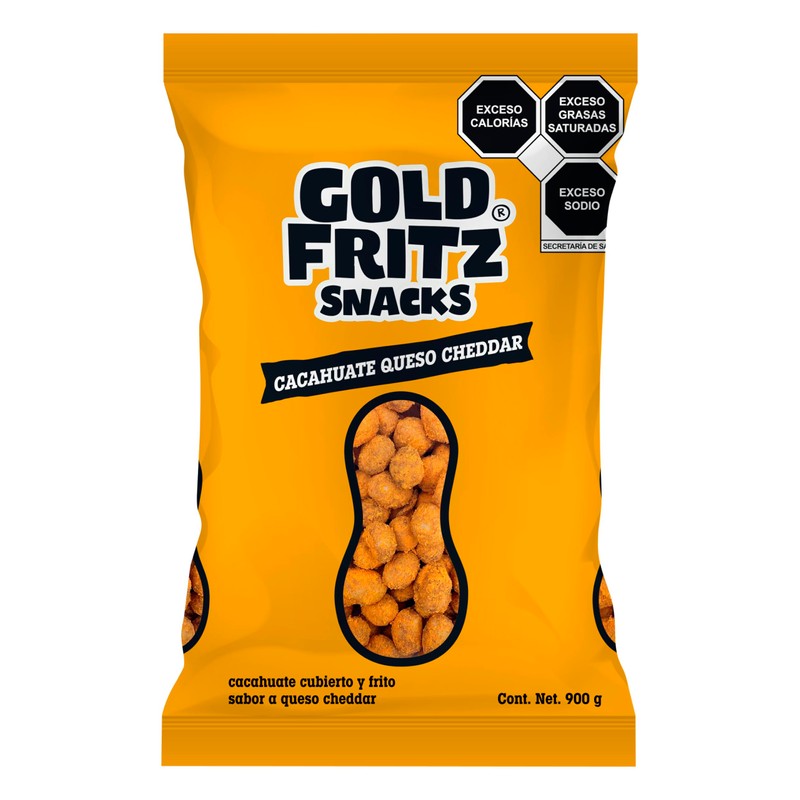 Gold Fritz | Cacahuate Queso Cheddar 900 g | Cacahuates