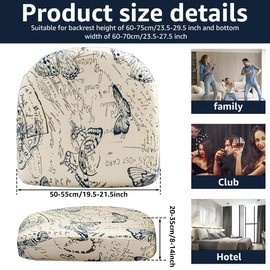 Foribyw Stretch Tub Chair Cover and Seat Cushion Cover, Printed Club Chair Slipcover, Breathable Polyester, Anti-Pilling, Neutral Color, Water Resistant, Chair Cover, Sofa Cover