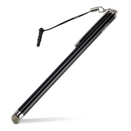BoxWave Stylus Pen Compatible with Getac F110 - EverTouch Slimline Capacitive Stylus, Slim Barrel Capacitive Stylus with FiberMesh Tip - Jet Black