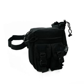 AIU Military Bum Bag Running Bag with Bottle Holder Outdoor Tactical Bum Bag for Cycling Camping Hiking Black, black
