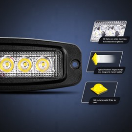 Nilight LED Pods Flush Mount 2Pcs 18W 7.3Inch Spot Offroad Fog Light Bar Waterproof Lighting for Tractor Boat SUV ATV UTV 4WD Car Truck Motorcycle Dirt Bike Golf Cart 12V 24V