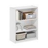 Furinno Gehry 3-Tier Bookcase, Bookshelf with Adjustable Shelves, White