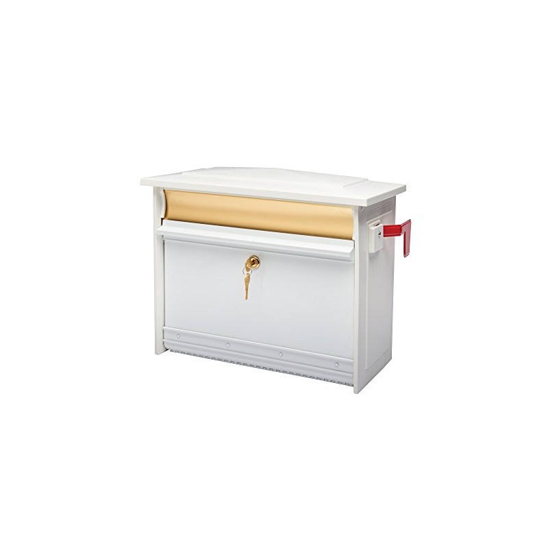 Gibraltar Mailboxes Mailsafe Medium Capacity Aluminum White, Wall-Mount Mailbox, MSK0000W