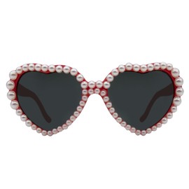 YAMEIZE Vintage Heart Pearl Sunglasses for - Women Men Retro Love Heart Glasses Heart Shaped Coloful Party Festival Outdoor