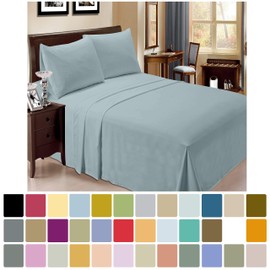 LuxClub 6 PC Sheet Set Bamboo Sheets Deep Pockets 18" Eco Friendly Wrinkle Free Sheets Machine Washable Hotel Bedding Silky Soft - Light Teal Queen