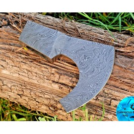 DAMASCUS CUSTOM MADE HAND FORGED DAMASCUS STEEL AXE HEAD HATCHET TOMAHAWK 934