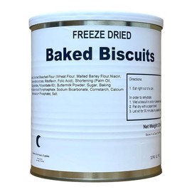 Military Surplus Freeze Dried Real Baked Biscuits – #10 Can – 25+ Year Shelf Life – Ready to Eat Emergency Food – Survival, Camping, Hiking, Hunting Meals – Long-Term Storage 10–12 Biscuits – Pack of 1