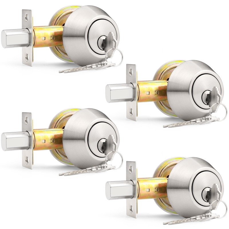 Probrico (4 Pack Keyed Alike (Combo Packs) Single Cylinder Deadbolts