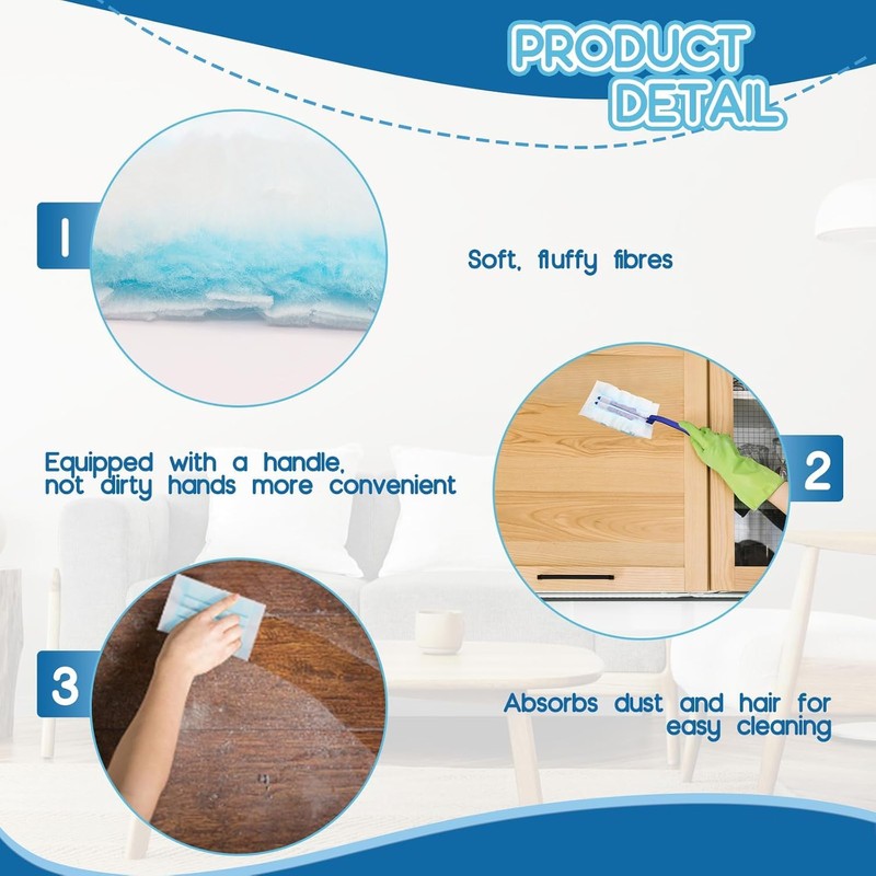 10Pcs Disposable Dusters Refills Disposable Electrostatic Duster Dusting Refills with