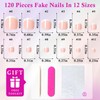 LoveOurHome 120pc French Tips Press on Toenails Women Fake Nail