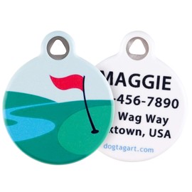 Dog Tag Art Golf Green Pet ID Tag for Dogs and Cats Large Size