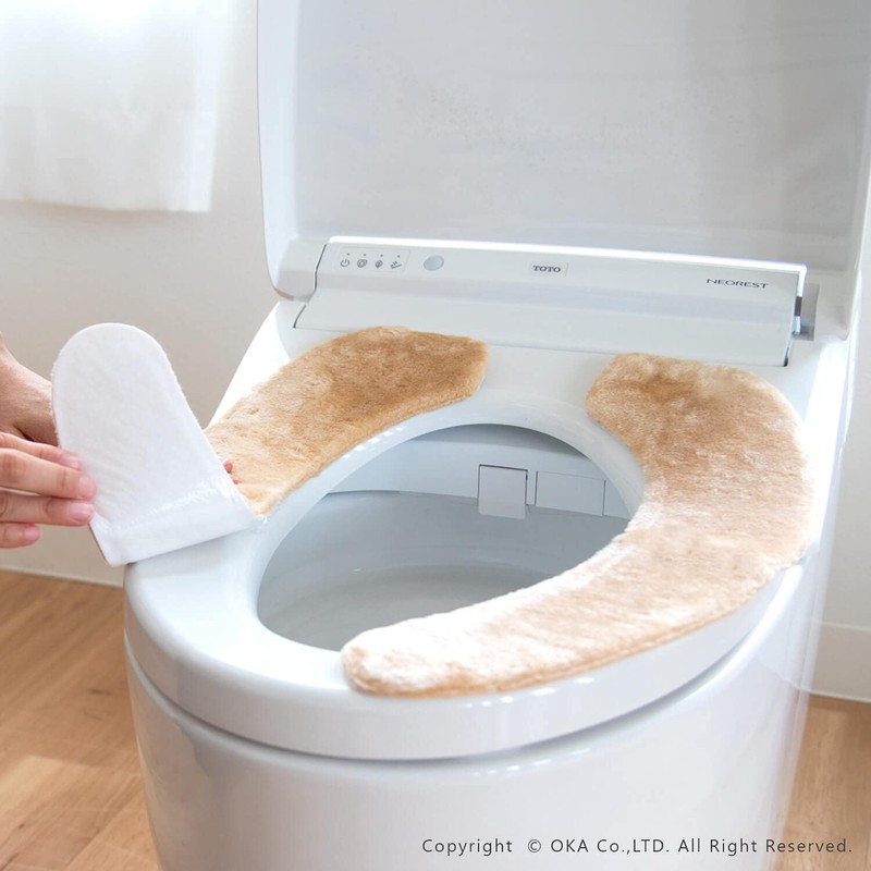 OKA Toilet Seat Cushion, Fluffy, Gray (Toilet Seat Cushion, Fluffy)