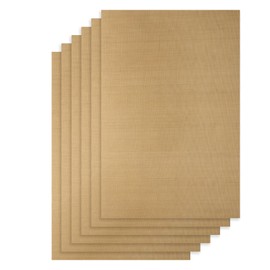 uxcell 6 Pcs Heat Resistance Oven Liners, 16 x 24 Inch Non-Stick Oven Liners for Baking, Cooking, Grilling and Frying, Easy to Clean, Brown