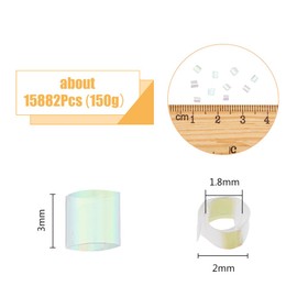 DICOSMETIC 150g Crispy Bingsu Beads for Slim About 15882Pcs Iridescent Soft Straw Tube Beads 3D Glitter Plastic Beads Clear Plastic Bead Assortment Crunchy Slime Microbeads Supplies