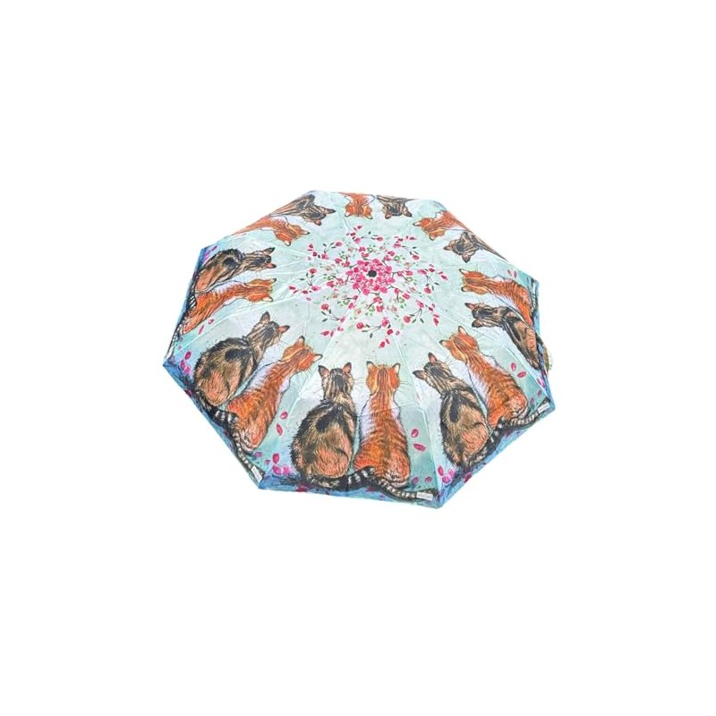 Alex Clark Cats and Blossom Umbrella - Compact Foldable Travel