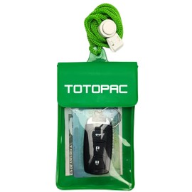 TOTOPAC Waterproof Car Key FOB Pouch Submersible Dry Bag Holder for ID Credit Cards Cash Keys Case Swim Surf Floating Wallet, Green