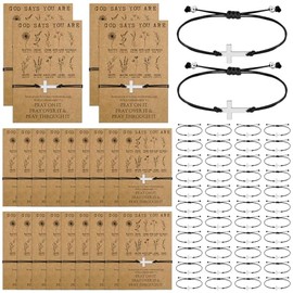 Adjustable Christian Cross Bracelets for Men & Women – Faith Scripture Wristband Set for Prayer, Bible Study & Religious Gifts
