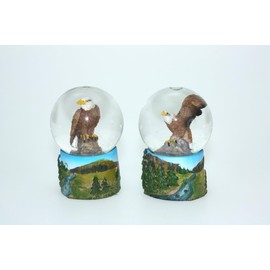 Cornelißen Glitter Ball Bald Eagle Animal Snow Miniature Shaker Glass Ball