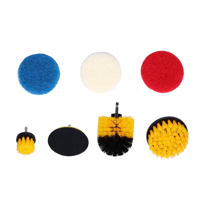7PCS Drill Brush Scrub Pads Scouring Pad Cleaning Kit for