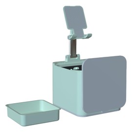 Desk Phone Holder - Decorative Trash Can Cell Phone Stand - Pen Cup, Smartphone Stand, Desk Organizer, Space Saving Pencil Holder for Home