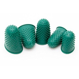 AFH Dermo Massager, Finger Cover, Finger Massager, Massage Aid, Self-Massage, Blood Circulation, Massage of Muscles, Various Sizes and Colours, Pack of 5 (XL, Green)
