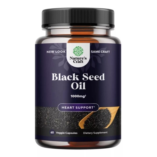 Natures Craft Black Seed Oil 1000mg  60 Softgels Apoyo Inmunológico