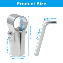 LifCratms 6 Sets of T Pipe Connector, Galvanized Pipe Connector, End Clamp, Panel T Clamps for 1" (25MM) OD Pipe, Chain Link Fence Parts