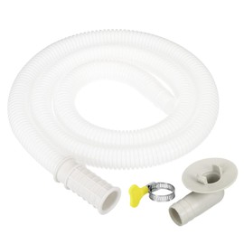 PATIKIL 3.3ft Air Conditioner Drain Kit, Universal AC Drain Hose Connector Hose with Clamp Connector 9 for Mini-Split Window AC Unit Faucet, White