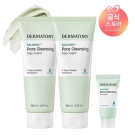 Dermatory 민감피부추천약알칼리성살리시닉 포어 클렌징 클레이 폼 150ml x2 사은살리시닉클렌징폼15ml Recommended for Sensitive Skin Alkaline Salicylic Pore Cleansing Clay Foam 150ml x2 Bonus Salicylic Cleansing Foam 15ml