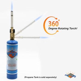 Flame King YSNAX1-023CGA High Intensity Propane Torch Head with Ultra Swirl Flame for Soldering, Brazing, Plumbing, Lighting Charcoal/Fire Pits, Compatible with 1LB Cylinders, MAPP, and MAP-PRO