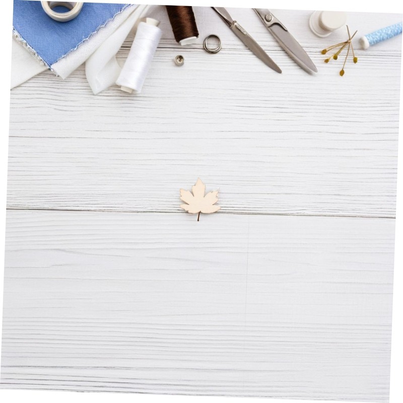 SHINEOFI 100pcs Unfinished Wooden Maple Leaves Cutouts for DIY Crafts
