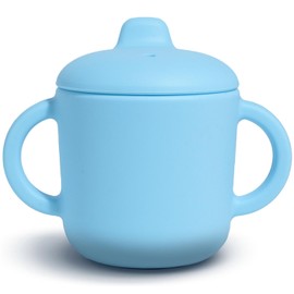 6 Months+ Sippy Cups with Handles,Silicone Sippy Cups Leak Proof 5oz,No Spill Sippy cups for Toddlers (Powder Blue)