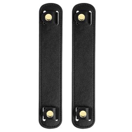 sourcing map 2 Pcs 8.98x1.69 Inch Leather Shoulder Strap Pad, Detachable Non-Slip Strap Covers for Tote Bags Backpacks Handbags, Black