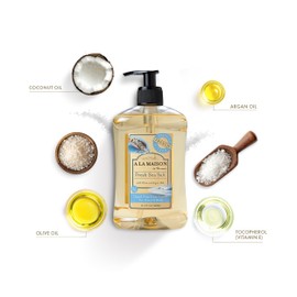 A LA MAISON French Liquid Hand Soap and Eco-Friendly Fresh Sea Salt, 3 pack 16.9 Fl Oz.