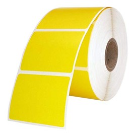HOUSELABELS 2" x 1.5" Yellow Multipurpose Labels on 1" Core Compatible with Zebra and Rollo Printers, 1 Roll / 1,000 Labels per Roll