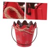Levemolo 1pc Retro Wavy Flower Bucket Durable Iron Flowerpot with