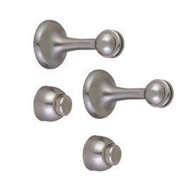 Magnetic Door Stop Wall Protector with Magnetic Tip, Design House Satin Nickel Steel Door Stoppers, 2-Pack, 189316-SN