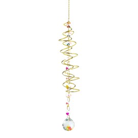 SSKHE Beautiful Sun Catcher Wind Chime Decorative Crystal Spiral Wind Chime Colourful Hanging Sun Catcher Wind Chime for Windows, Outdoor Garden, Party