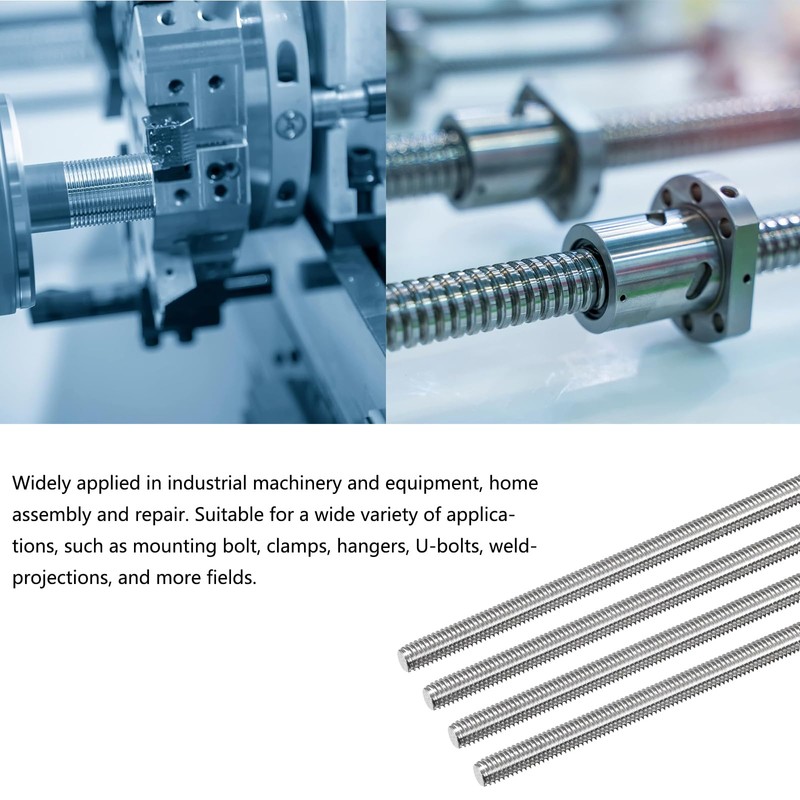 TOP-VIGOR 10Pcs M6 x 120mm Fully Threaded Rod, 304 Stainless