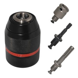 SDS Metal Keyless Chuck Adapter Hexagonal Span Width: 1.5-13 mm, Drill Chuck Internal Thread: 1/2 Inch - 20 UNF, SDS Drill Chuck Outer Diameter: 42.9 mm, for Hand Drills (1)