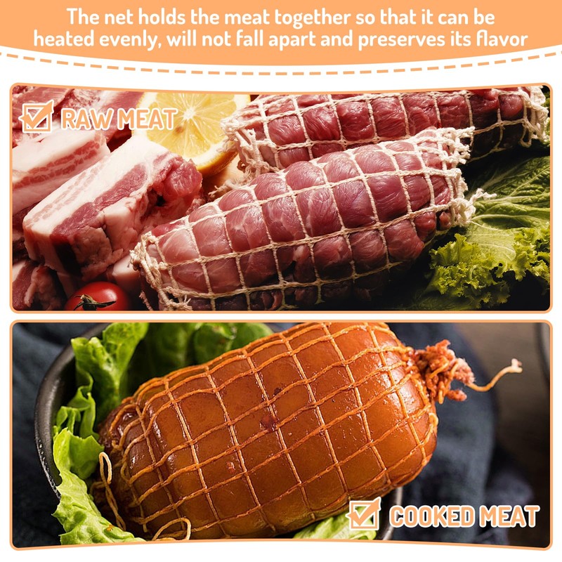 Ham Net, 5 m Meat Net, 16 Holes Rolled Roasting