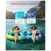 QPAU Inflatable Double River Tube, 2 Person 660lb Capacity, Puncture-Resistant