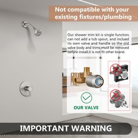 GBBNE Shower Faucet and Head Set,with Rough-in Valve,Shower Trim Kit System Fixtures Complete,Single-Handle,Brushed Nickel