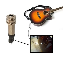 Acoustic Guitar Piezo Pickup Jack Built-in Rod Piezo Pickup 1/8 (2.5mm) Input Jack with 1/4" (6.35mm) Output Endpin Jack